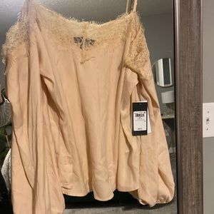 Guess. Never worn. Lace long sleeve top. Blush pink. Brand new ‼️